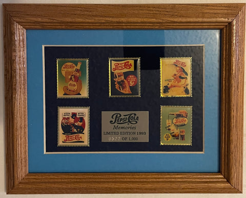 Pepsi-Cola "Memories" Framed Commemorative Pin Set / 1993 Limited Ed. #522 of 1000