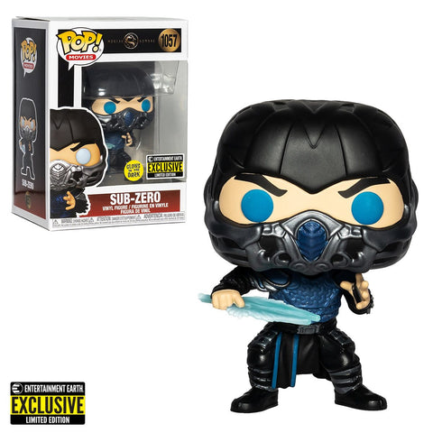 POP! Movies #1057: Mortal Kombat - Sub-Zero (Glows in thet Dark) (Entertainment Earth Limited Edition Exclusive)  (Funko POP!) Figure and Box w/ Protector