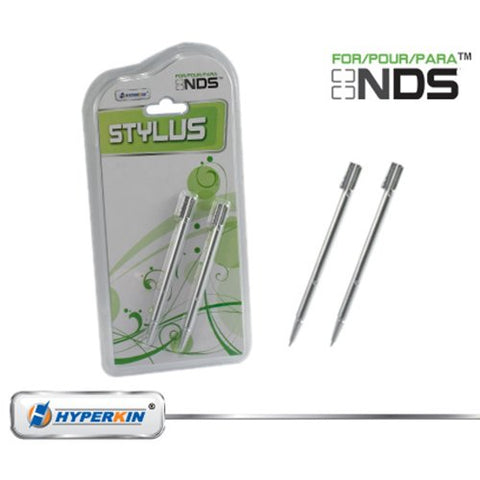 Stylus Pen Set (Silver) (2-Pack) (Nintendo DS) (Hyperkin) NEW
