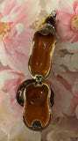 Hinged Cat Trinket/Pill Box / Enamel over Metal, Rhinestone Accented / Brown and Beige/Tan with Gold Colored Accents / Approx 2 1/2" (Pre-Owned)
