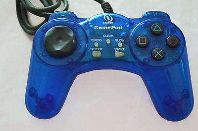 GamePad Wired Controller - Interact / Blue (Playstation 1 Accessory) Pre-Owned