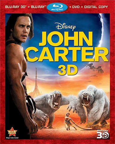 John Carter 3D (Blu-ray + BR 3D + DVD) Pre-Owned