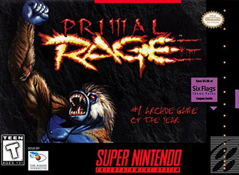 Primal Rage (Super Nintendo / SNES) Pre-Owned: Cartridge, Manual, and Box