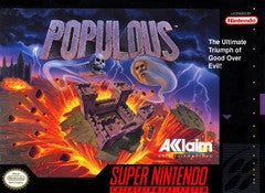 Populous (Super Nintendo / SNES) Pre-Owned: Cartridge, Manual, and Box