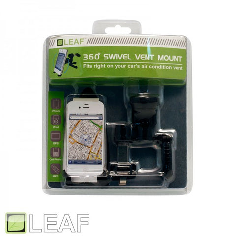 360 Degree Swivel Vent Mount for iPhone / iPod / Android / GPS / MP3 - LEAF (NEW)