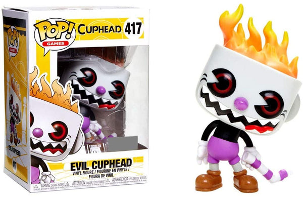 POP! Games #417: Cuphead - Evil Cuphead (Hot Topic Exclusive) (Funko POP!) Figure and Box w/ Protector