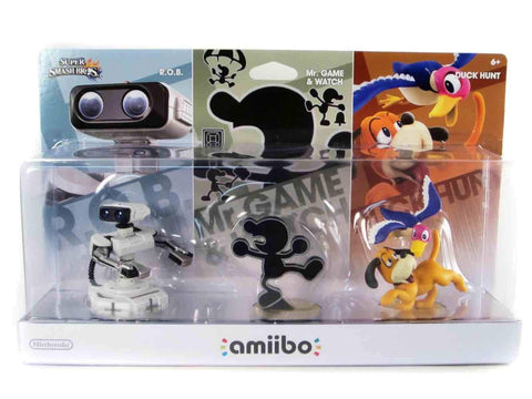 Retros 3 Pack (R.O.B. The Robot / Mr Game & Watch / Duck Hunt) (Super Smash Bros Series) (Amiibo) NEW