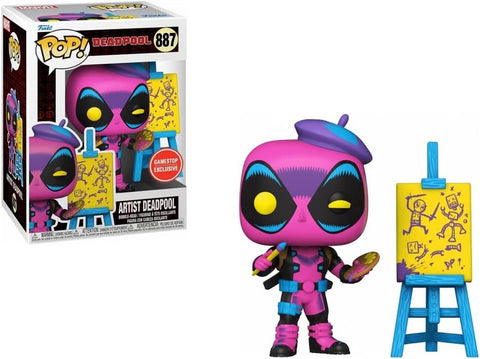 POP! Marvel #887: Deadpool - Artist Deadpool (GameStop Exclusive) (Funko POP! Bobble-Head) Figure and Box w/ Protector
