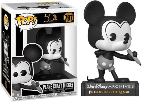 POP! Disney #797: Plane Crazy Mickey - 50 Years Archives 1970-2020 - Preserving The Magic (Funko POP!) Figure and Box w/ Protector