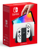 System - OLED Model (Nintendo Switch) Pre-Owned  w/ 2 White Joy-Con Controllers w/ Wrist Straps & Comfort Grip + Dock, HDMI, AC Adapter, and Box (In Store Sale and Pick Up ONLY)