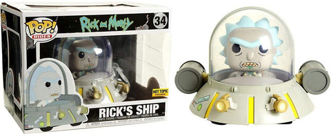 Pop! Rides #34: Rick and Morty - Rick's Ship (Hot Topic Exclusive) (Funko POP!) Figure and Box