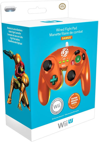 Wired Fight Pad Controller (Samus Metroid Edition) (PDP) (Nintendo Wii & Wii U) NEW
