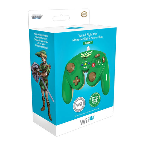 Wired Fight Pad Controller (Legend of Zelda: Green LINK Edition) (PDP) (Nintendo Wii & Wii U) NEW
