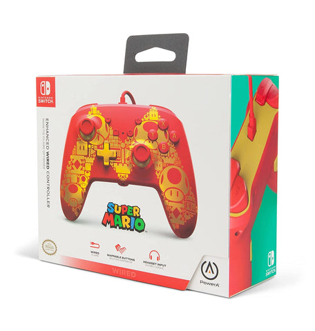 PowerA Enhanced Wired Controller - Golden Super Mario M (Nintendo Switch) NEW