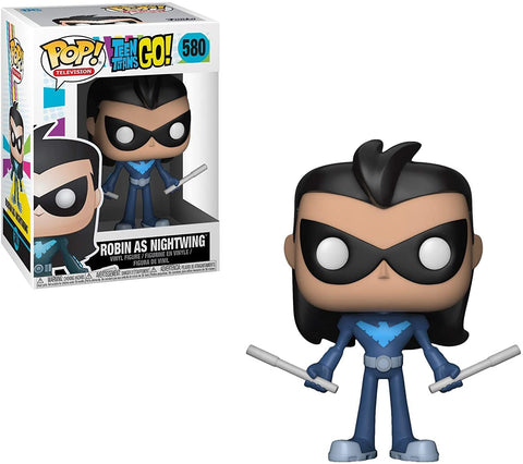 POP! Television: #580: Teen Titans Go! - Robin As Nightwing (Funko POP!) Figure and Box w/ Protector