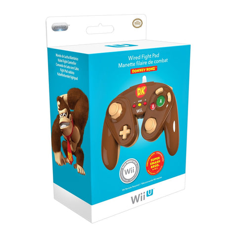 Wired Fight Pad Controller (Brown Donkey Kong Edition) (PDP) (Nintendo Wii & Wii U) NEW