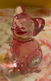 Fenton Art Glass / Sitting Cat / Pink Glass / Approx 3"/ 95th Fenton Anniversary Label / Stamped with Fenton Logo in Glass / No Original Box (Pre-Owned)