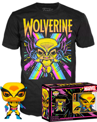 Funko POP! Tees Bundle #802: Marvel - Wolverine (Blacklight) (Target Exclusive) (Funko POP! Bobble-Head and XL T-Shirt) NEW