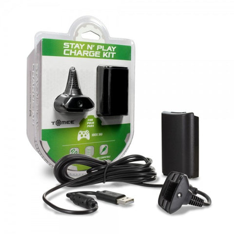 Stay N Play Controller Charge Kit for Xbox 360 (Black) - Tomee (NEW)