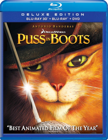 Puss in Boots (Blu-ray 3D + BR + DVD) Pre-Owned