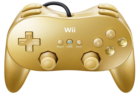 Official Wii Classic Controller Pro - Gold (Nintendo Wii Accessory) Pre-Owned