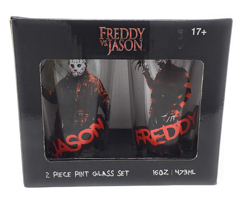 Freddy vs. Jason - 2 Piece Pint Glass Set (NEW) GBE Price: 24.99