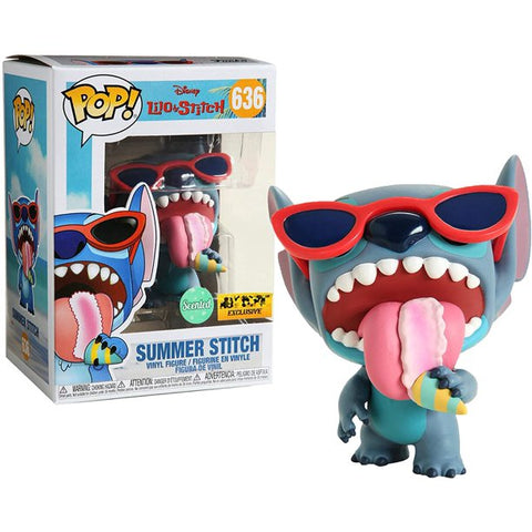 POP! Disney #636: Lilo & Stitch - Summer Stitch (MISSING Sunglasses) (Hot Topic Exclusive) (Scented) (Funko POP!) Figure and Box w/ Protector