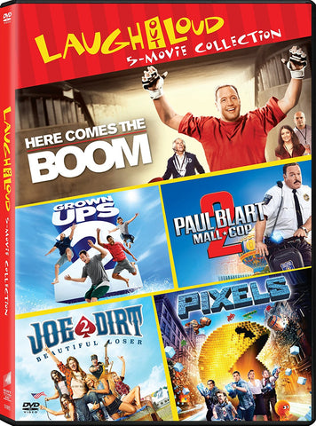 Laugh Out Loud 5 Movie Collection: Grown Ups 2 / Here Comes the Boom / Joe Dirt 2: Beautiful Loser / Paul Blart: Mall Cop 2 / Pixels (DVD) Pre-Owned