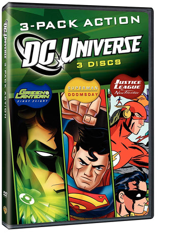 DC Universe 3 Pack Action: Green Lantern: First Flight / Superman: Doomsday / Justice League : The New Frontier (DVD) Pre-Owned