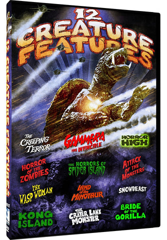 12 Creature Features: Bride of the Gorilla - The Wasp Woman - Gamera the Invincible - Kong Island + 8 more! (DVD) NEW