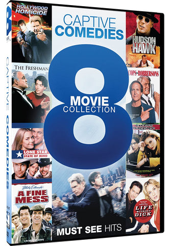 Captive Comedies: 8 Movie Collection (Hollywood Homicide / Hudson Hawk / The Freshman / Cops and Robbersons / Lone Star State of Mind / Excess Baggage / A Fine Mess / Life Without Dick) (DVD) Pre-Owned