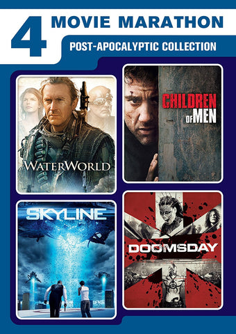 4 Movie Marathon: Post-Apocalyptic Collection Waterworld / Skyline / Children of Men / Doomsday (DVD) Pre-Owned