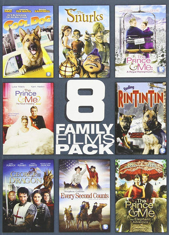 Cool Dog / The Snurks / Finding Rin Tin Tin / The Prince and Me: A Royal Honeymoon / The Prince & Me 2: The Royal Wedding / The Prince and Me: The Elephant Adventure / George and the Dragon / Every Second Counts (DVD) Pre-Owned
