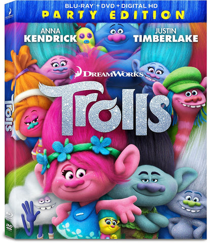 Trolls - Party Edition (Blu Ray / DVD - Movie) NEW