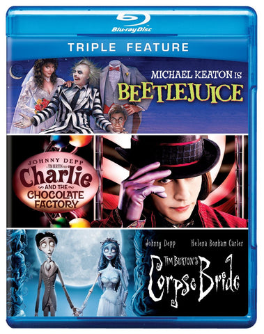 Beetlejuice / Charlie and the Chocolate Factory / Corpse Bride - Triple Feature (2012) (Blu Ray / MutliPack) Pre-Owned: Disc(s) and Case