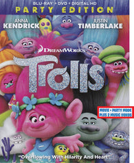 Trolls: Party Ediiton (Blu Ray + DVD Combo) NEW