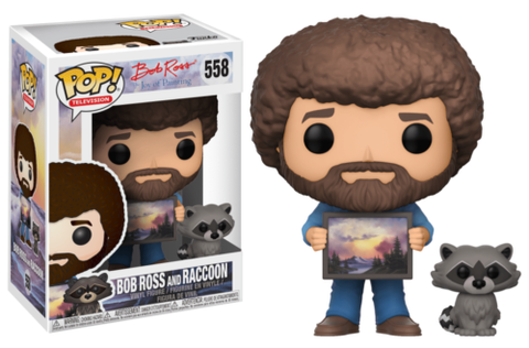 Pop! Television #558: Bob Ross The Joy of Painting - Bob Ross and Raccoon (Funko POP!) Figure and Original Box
