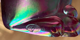 Fenton Art Glass / Stylized Sitting Cat / Approx. 5"/ Purple (?) Carnival - See Pictures / No Paper Label / Stamped with Fenton Logo in Glass / No Chips or Cracks / Original Box (Pre-Owned)