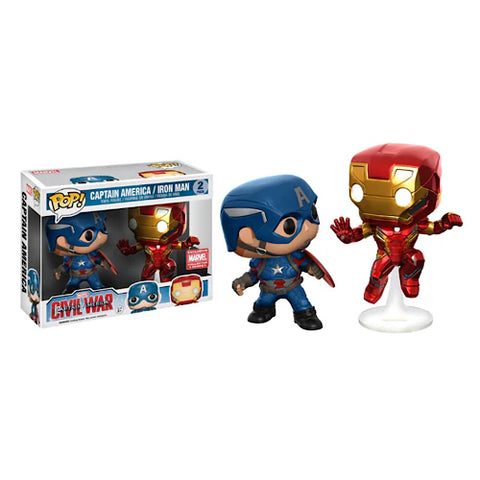POP! Marvel 2 Pack: Captain America Civil War - Capatin America / Iron Man (Marvel Collector Corps Exclusive) (Funko POP! Bobble-Head) Figure and Box