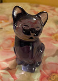 Fenton Art Glass / Sitting Cat / Purple Glass / Approx 3"/ 95th Fenton Anniversary Label / Stamped with Fenton Logo in Glass / No Original Box (Pre-Owned)