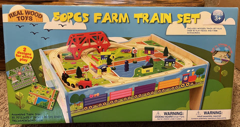 50-Piece FARM TRAIN SET (REAL WOOD TOYS) NEW IN BOX (IN-STORE PICK- UP ONLY)