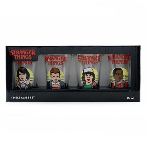 Stranger Things - 16 oz Pint Glasses - Set of 4 (Official Netflix Product) NEW