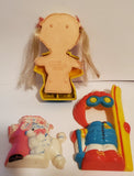 Dolly Pops Snap and Play - Doll w/ 3 Out Fits - Knickerbocker Toys 1979 (Pre-Owned)