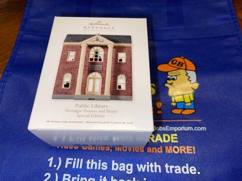 Public Library (2012) Don Palmiter (Nostalgic House and Shops) (Ornament Club) (Special Edition) (Hallmark Keepsake) Pre-Owned: Ornament and Box