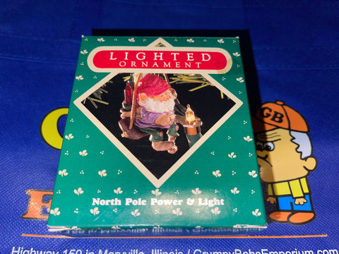 North Pole Power & Light (Lighted Ornament) (Hallmark Keepsake Magic) (1987) Pre-Owned: Ornament and Box