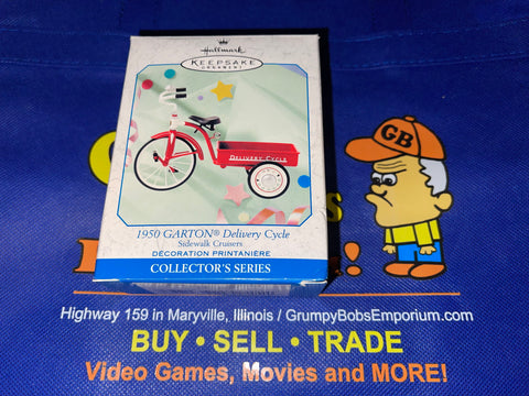 1950 Garton Delivery Cycle (1999) (Sidewalk Cruisers) (Die-Cast Metal) (Collector's Series) (Hallmark Keepsake) Pre-Owned: Ornament and Box