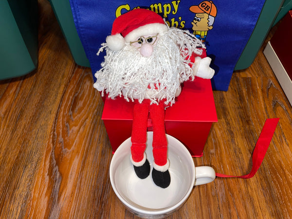 Santa Mug + Shelf Sitting Beanie Doll + Red Hallmark Box (Pre-Owned)