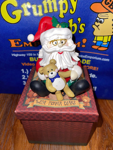 Santa Claus w/ Bear Statue & Twelve Mohair Bears Box (The Lindy Bowman Company) Pre-Owned