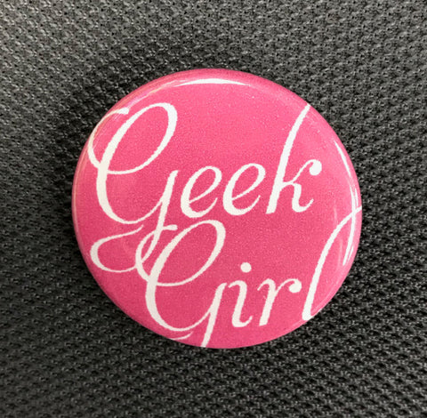 Geek Girl - Button (Pink)