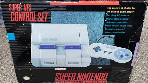 System - Original Model (Super Nintendo) Pre-Owned w/ Controller, AC Adapter, RFU Cord, and "Control Set" Box